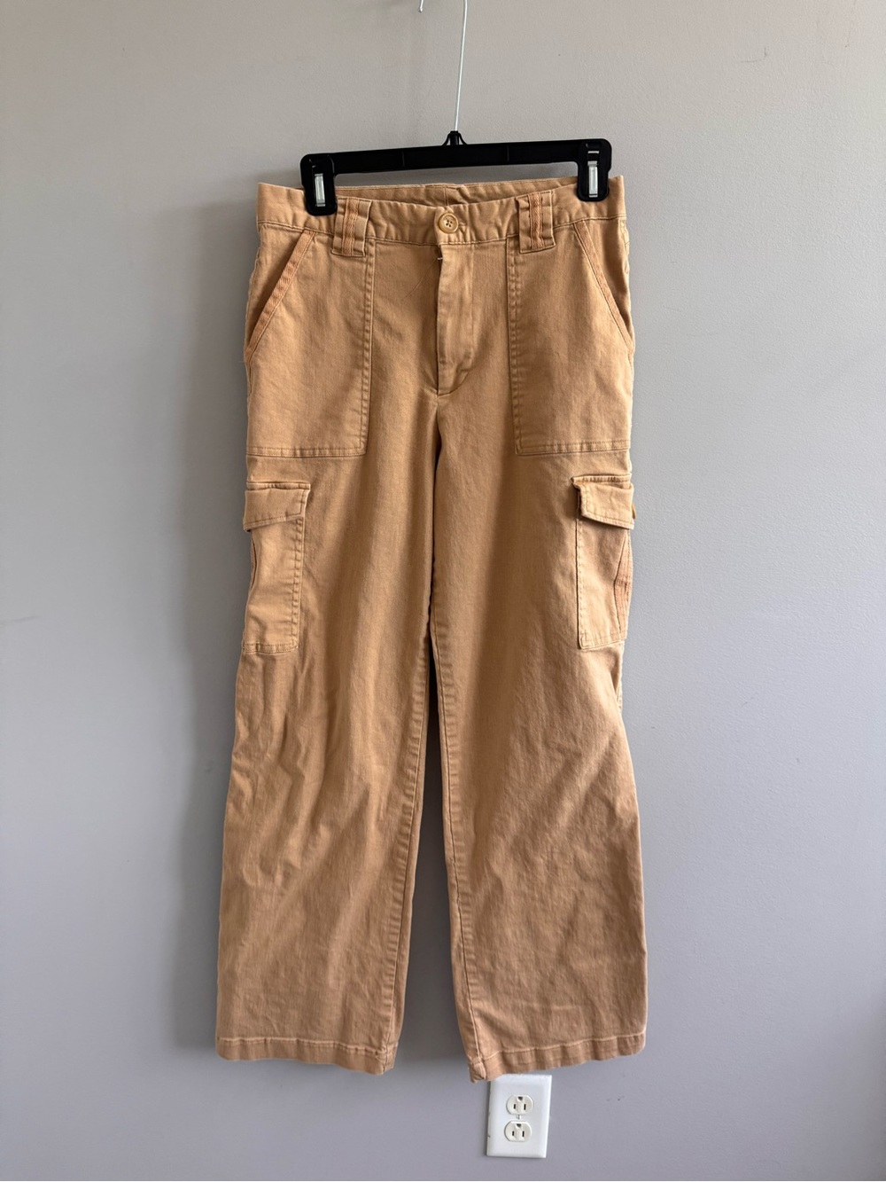 Rewind Cargo Pants Womens 9 29W Beige Wide Leg Utility Cotton